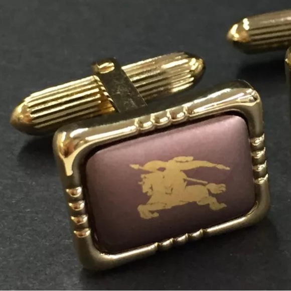 Authentic BURBERRY Horse Gold Tone Cuff Links - Picture 4 of 5